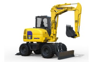 Komatsu présente sa toute nouvelle midi-pelle sur pneus de 7,5 tonnes au salon bauma 2025