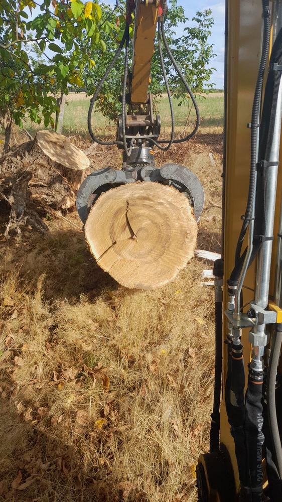 Le grappin de triage de Millon est utilisé pour charger le broyeur de bois, entre autres.