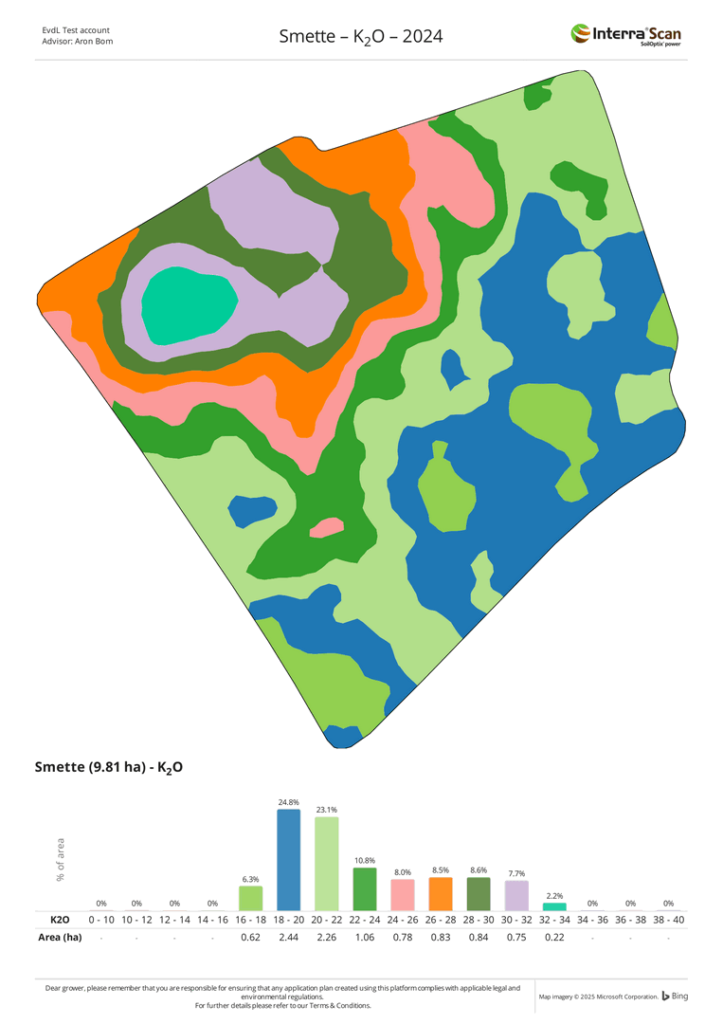 Un exemple de carte pour le chaulage.